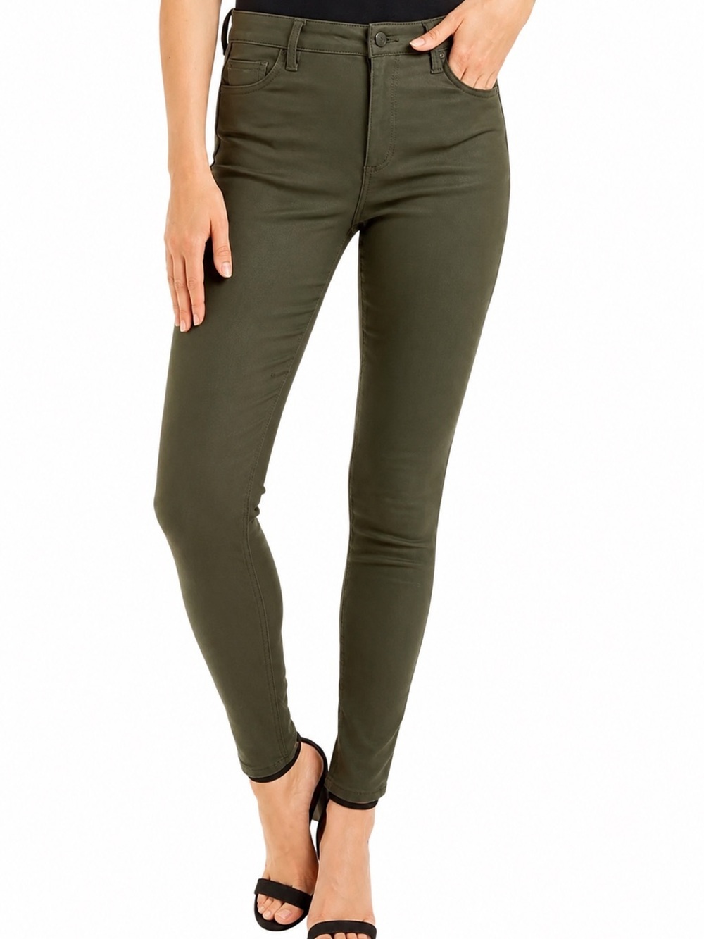 Rag & Bone Nina high rise ankle jeans, army green, size 25